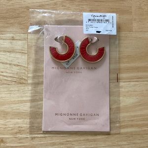 Mignonne Gavigan Mini Fiona Hoops, Red - never worn, NWT!